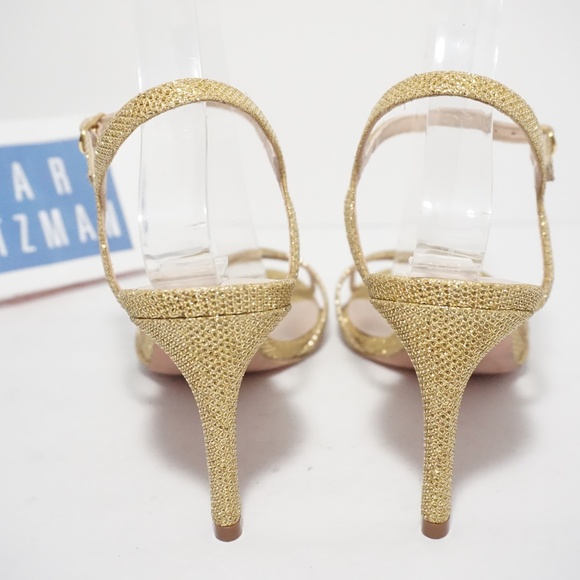 🆕Stuart Weitzman Crisscross Sandal Gold Glitter - Picture 5 of 8